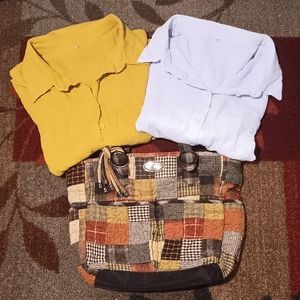 DONNA SHARP handbag and 2 LinenTops Bundle